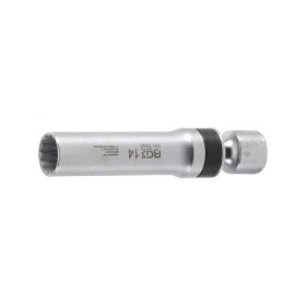   Csuklós gyertyakulcs tartórugóval 14mm 12 szögű 3/8"