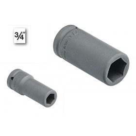 Gépi hosszú dugókulcs fejJ 3/4"  65 mm (6495)
