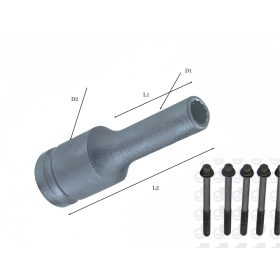 Gépi dugókulcs fej 1/2" hosszú 12 szögű 10 mm