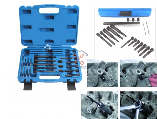 Izzítógyertya kifúró és kiszedő készlet