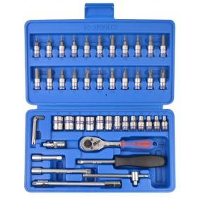 Dugókulcs és bit dugókulcs készlet 1/4" 46 részes