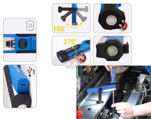 Akkus ledes szerelőlámpa-toll kivitel