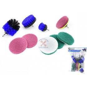 Tisztítókefe és tárcsa készlet csavarozóhoz 10 részes