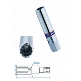 GYERTYAKULCS 14MM VÉKONYFALÚ SOKSZÖGŰ (36C014)