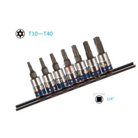 TORX BITFEJ KLT 1/4" FURATOS (2107PR) 7RÉSZES
