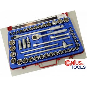   KÉZI DUGÓKULCS KLT 1/2" metr. + zoll. 46 RÉSZES (GS-446MS)