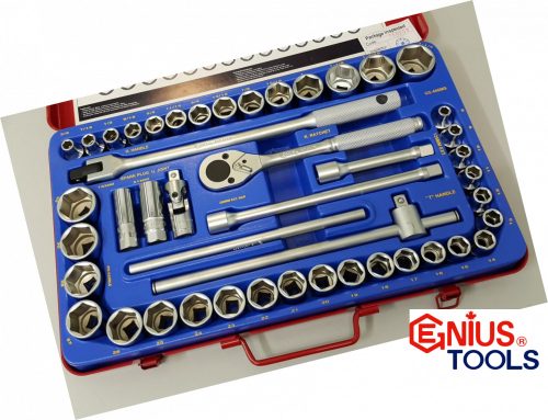 KÉZI DUGÓKULCS KLT 1/2" metr. + zoll. 46 RÉSZES (GS-446MS)