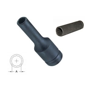 Gépi dugókulcs fej 1/2" hosszú 12 szögű  19 mm